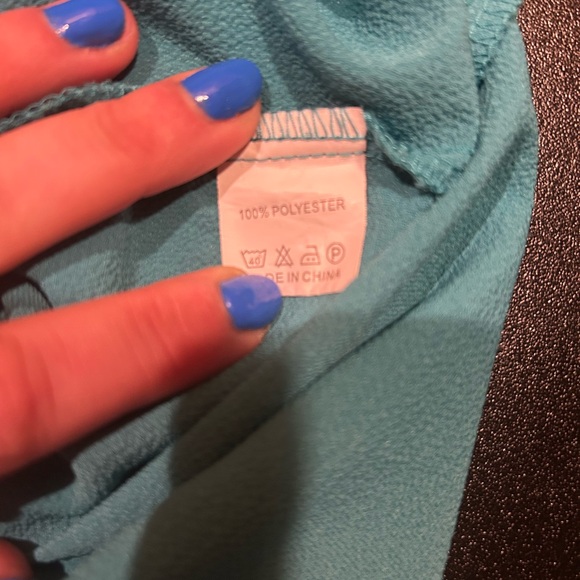 Women’s Teal Off the Shoulder Top L - Picture 4 of 4
